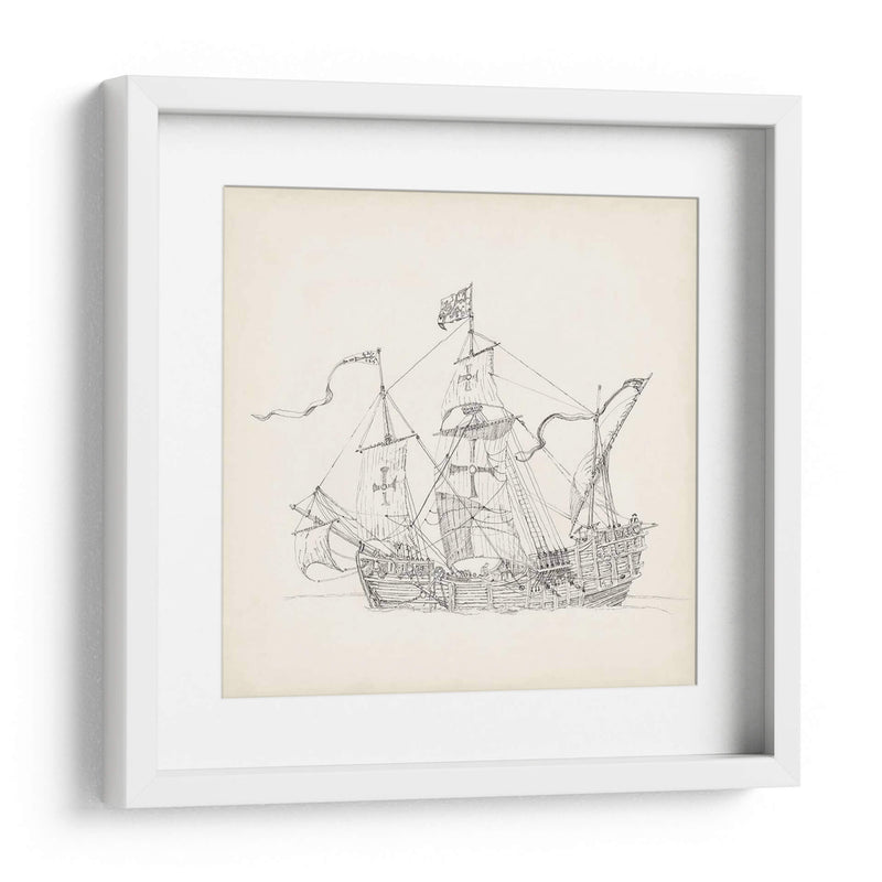 Boceto De Barco Antiguo Vi - Kathryn Phillips | Cuadro decorativo de Canvas Lab