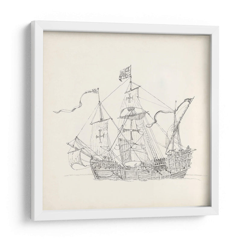 Boceto De Barco Antiguo Vi - Kathryn Phillips | Cuadro decorativo de Canvas Lab