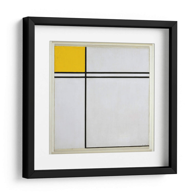 Composición con doble línea y amarillo - Piet Mondrian | Cuadro decorativo de Canvas Lab