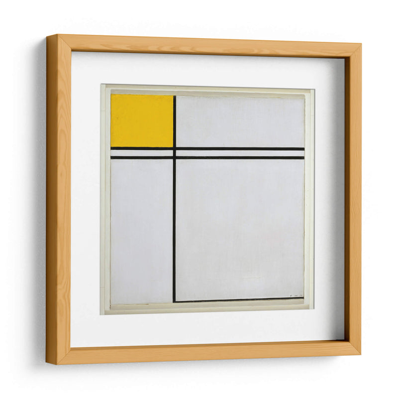 Composición con doble línea y amarillo - Piet Mondrian | Cuadro decorativo de Canvas Lab