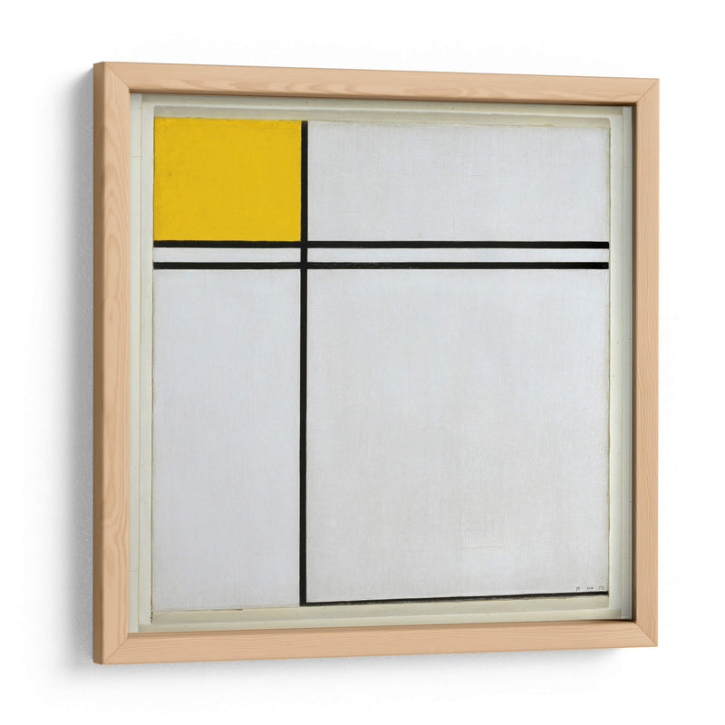 Composición con doble línea y amarillo - Piet Mondrian | Cuadro decorativo de Canvas Lab