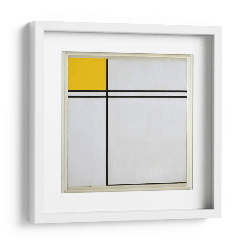 Composición con doble línea y amarillo - Piet Mondrian | Cuadro decorativo de Canvas Lab