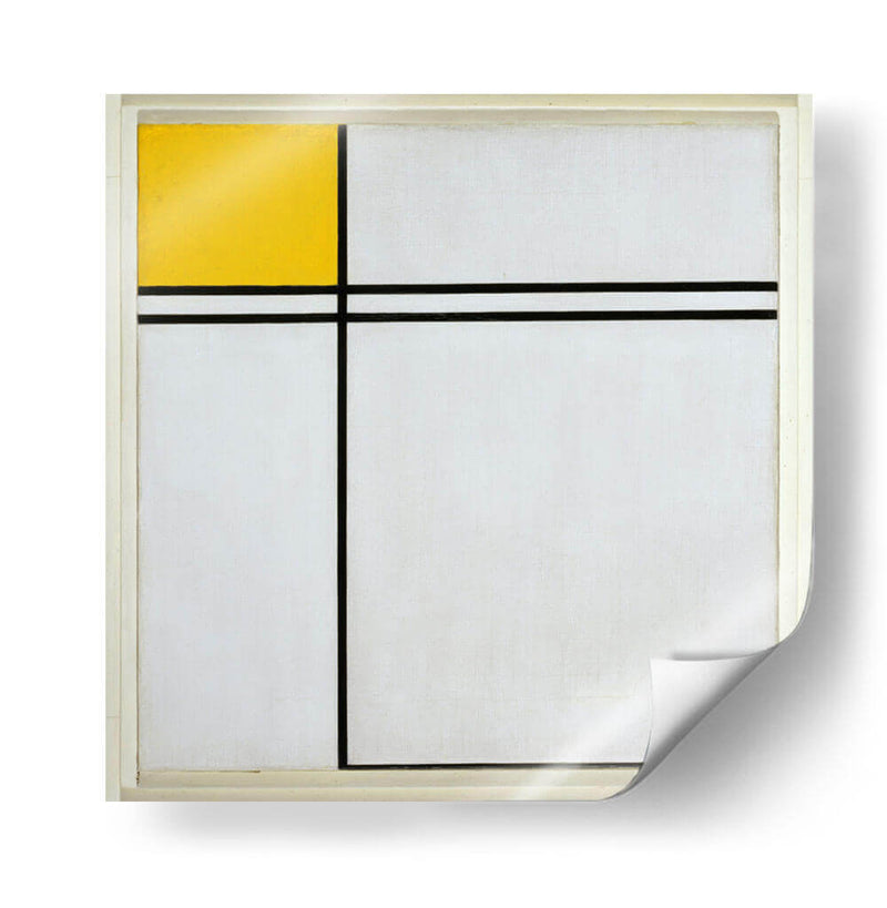 Composición con doble línea y amarillo - Piet Mondrian | Cuadro decorativo de Canvas Lab