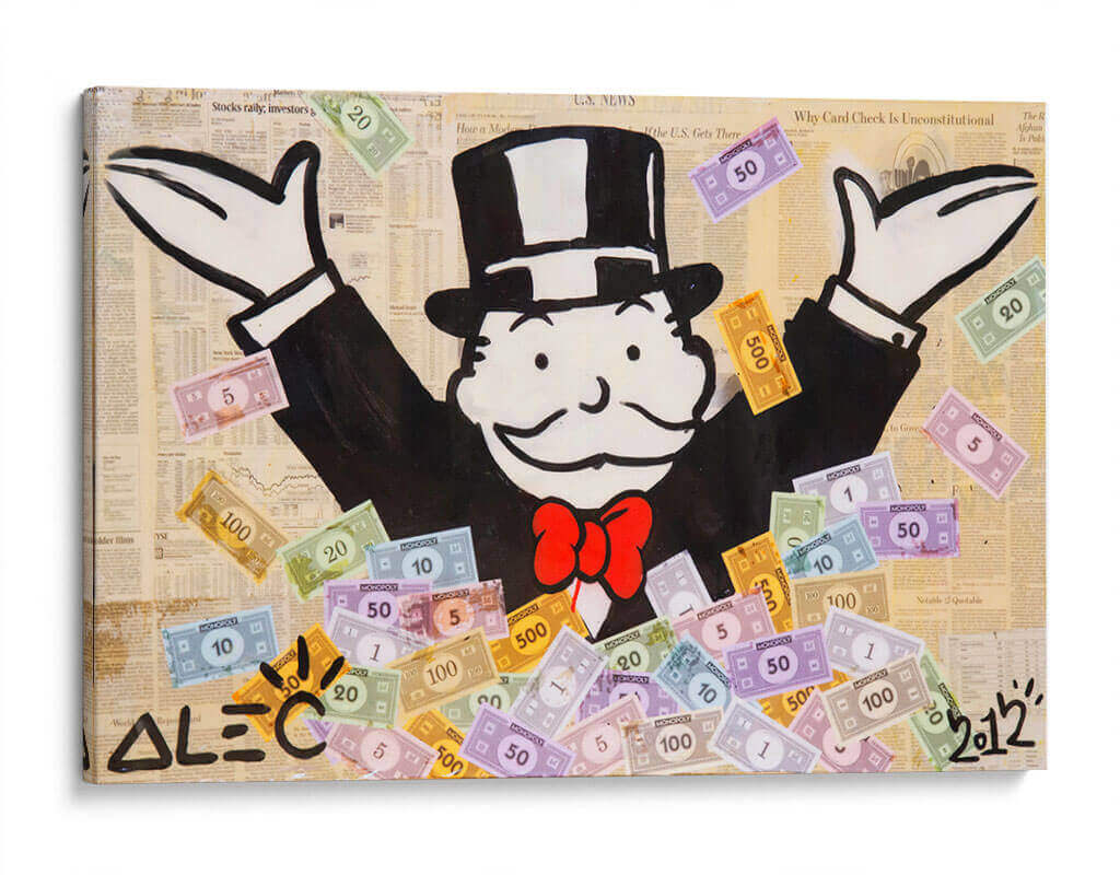 Cuadro De Dinero Cuadro Decorativo Alec Monopoly Bitcoin Criptomonedas |  50x100cm Lienzo Canvas 100% Algodu00f3n | DECOGALERIA | Listo Cuadros  Decorativos Para Recamara Hombre