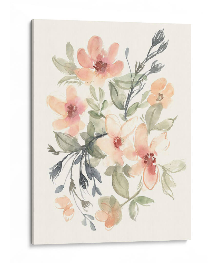 Peachy Pink Blooms Ii - Jennifer Goldberger | Cuadro decorativo de Canvas Lab