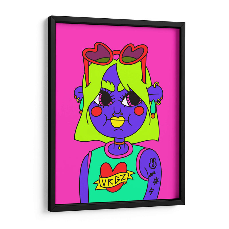 Neon girl - Marcela Illustrates | Cuadro decorativo de Canvas Lab