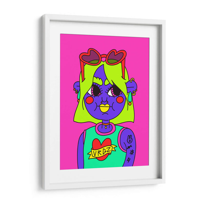 Neon girl - Marcela Illustrates | Cuadro decorativo de Canvas Lab