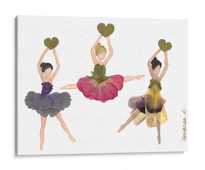 Ballerinas with Hearts - Designs by Andrea | Cuadro decorativo de Canvas Lab