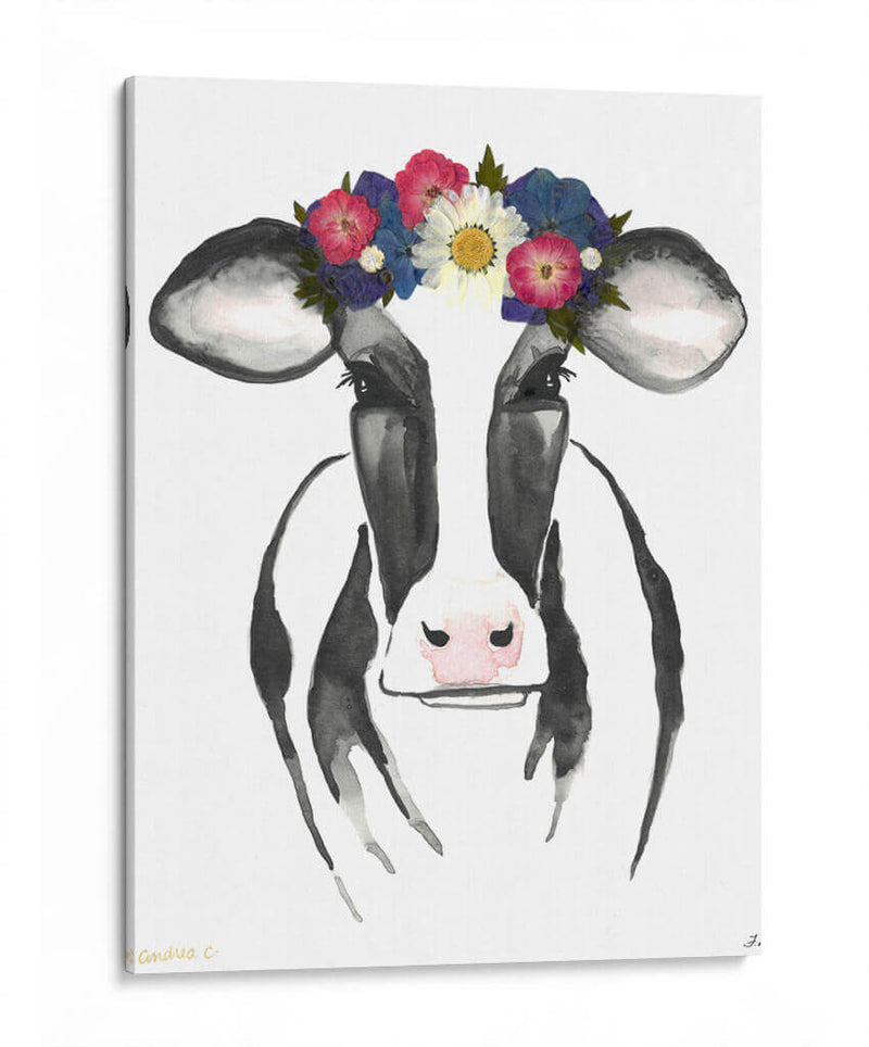 Black White Cow - Designs by Andrea | Cuadro decorativo de Canvas Lab