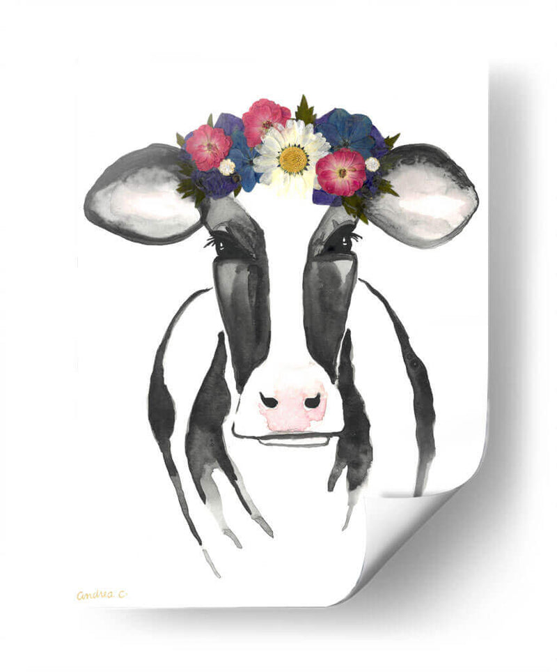 Black White Cow - Designs by Andrea | Cuadro decorativo de Canvas Lab