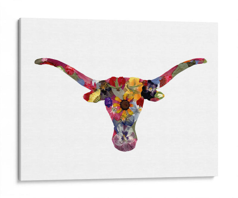 Floral Longhorn - Designs by Andrea | Cuadro decorativo de Canvas Lab