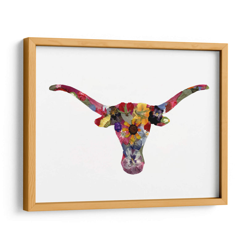Floral Longhorn - Designs by Andrea | Cuadro decorativo de Canvas Lab