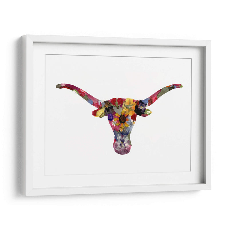 Floral Longhorn - Designs by Andrea | Cuadro decorativo de Canvas Lab