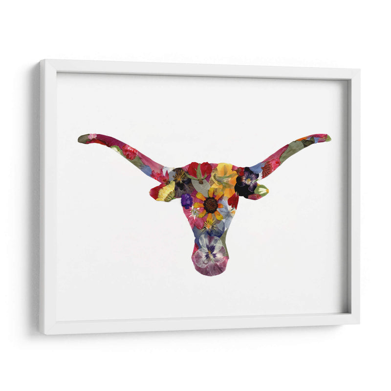 Floral Longhorn - Designs by Andrea | Cuadro decorativo de Canvas Lab