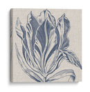 Indigo Floral En Lino I - Vision Studio | Cuadro decorativo de Canvas Lab