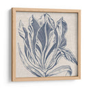 Indigo Floral En Lino I - Vision Studio | Cuadro decorativo de Canvas Lab