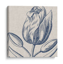 Indigo Floral En Lino Iv - Vision Studio | Cuadro decorativo de Canvas Lab