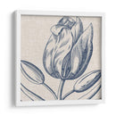 Indigo Floral En Lino Iv - Vision Studio | Cuadro decorativo de Canvas Lab