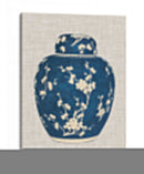 Tarro De Jengibre Azul Y Blanco En Lino I - Vision Studio | Cuadro decorativo de Canvas Lab