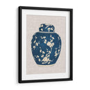 Tarro De Jengibre Azul Y Blanco En Lino I - Vision Studio | Cuadro decorativo de Canvas Lab