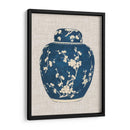 Tarro De Jengibre Azul Y Blanco En Lino I - Vision Studio | Cuadro decorativo de Canvas Lab