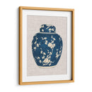 Tarro De Jengibre Azul Y Blanco En Lino I - Vision Studio | Cuadro decorativo de Canvas Lab