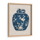 Tarro De Jengibre Azul Y Blanco En Lino I - Vision Studio | Cuadro decorativo de Canvas Lab