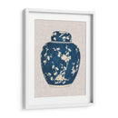 Tarro De Jengibre Azul Y Blanco En Lino I - Vision Studio | Cuadro decorativo de Canvas Lab