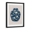 Tarro De Jengibre Azul Y Blanco En Lino Ii - Vision Studio | Cuadro decorativo de Canvas Lab