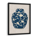 Tarro De Jengibre Azul Y Blanco En Lino Ii - Vision Studio | Cuadro decorativo de Canvas Lab