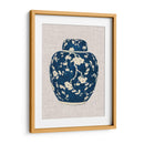Tarro De Jengibre Azul Y Blanco En Lino Ii - Vision Studio | Cuadro decorativo de Canvas Lab