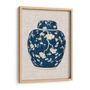 Tarro De Jengibre Azul Y Blanco En Lino Ii - Vision Studio | Cuadro decorativo de Canvas Lab