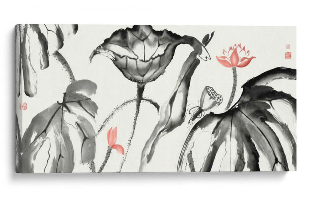 Estudio De Loto Con Coral I - Nan Rae | Cuadro decorativo de Canvas Lab