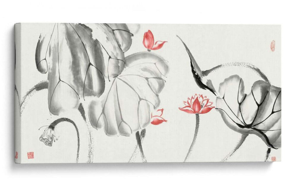 Estudio De Loto Con Coral Iii - Nan Rae | Cuadro decorativo de Canvas Lab