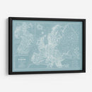 Mapa De Europa En Aqua - Mitchell | Cuadro decorativo de Canvas Lab
