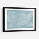 Mapa De Los Estados Unidos En Aqua - Vision Studio | Cuadro decorativo de Canvas Lab