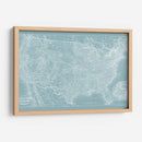 Mapa De Los Estados Unidos En Aqua - Vision Studio | Cuadro decorativo de Canvas Lab