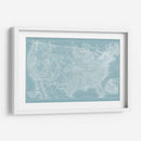 Mapa De Los Estados Unidos En Aqua - Vision Studio | Cuadro decorativo de Canvas Lab