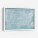 Mapa De Los Estados Unidos En Aqua - Vision Studio | Cuadro decorativo de Canvas Lab