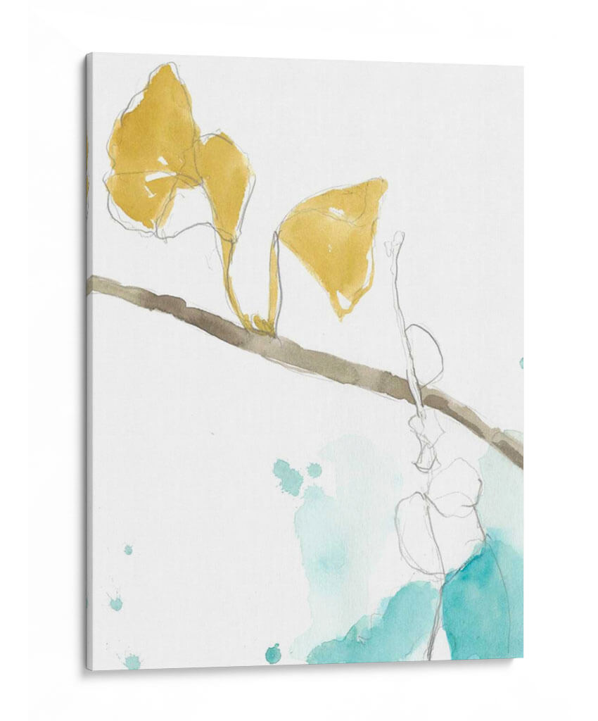 Ginkgo En Dusty Teal Ii - Jennifer Goldberger | Cuadro decorativo de Canvas Lab
