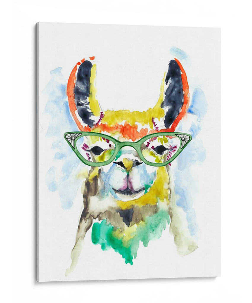Smarty-Pants Llama - Jennifer Goldberger | Cuadro decorativo de Canvas Lab