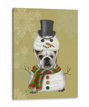 Bulldog Inglés, Traje De Muñeco De Nieve - Fab Funky | Cuadro decorativo de Canvas Lab