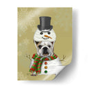 Bulldog Inglés, Traje De Muñeco De Nieve - Fab Funky | Cuadro decorativo de Canvas Lab