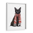 Gato Negro, Bufanda Roja - Fab Funky | Cuadro decorativo de Canvas Lab