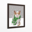 Gato Blanco, Bufanda Verde - Fab Funky | Cuadro decorativo de Canvas Lab