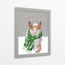 Gato Blanco, Bufanda Verde - Fab Funky | Cuadro decorativo de Canvas Lab