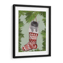 Gatito Gris En La Media De Navidad - Fab Funky | Cuadro decorativo de Canvas Lab
