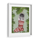 Gatito Gris En La Media De Navidad - Fab Funky | Cuadro decorativo de Canvas Lab