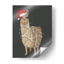 Llama, Luces De Navidad 1 - Fab Funky | Cuadro decorativo de Canvas Lab