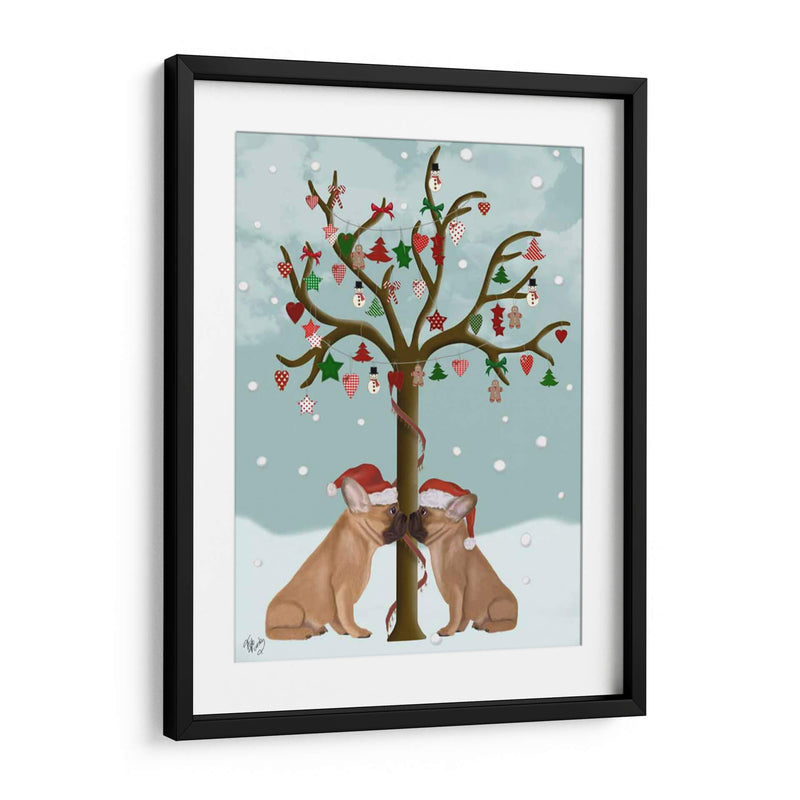 Bulldogs Franceses Y Árbol De Navidad - Fab Funky | Cuadro decorativo de Canvas Lab